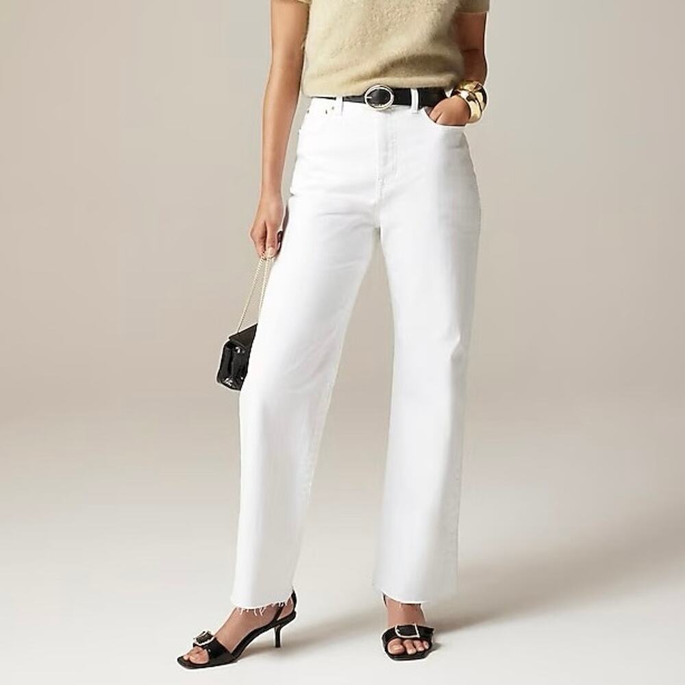 J.Crew '96 Curvy Slim Wide Jean White Denim Size 32 NWT